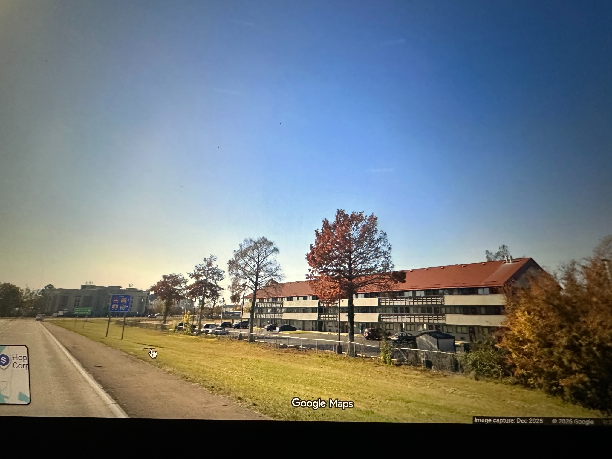 Red Roof Inn viewed from the interstate side